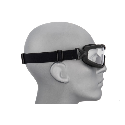 Lancer Tactical Double Layer Airsoft Goggles [Clear Lens] - BLACK