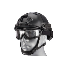 Lancer Tactical Double Layer Airsoft Goggles [Clear Lens] - BLACK