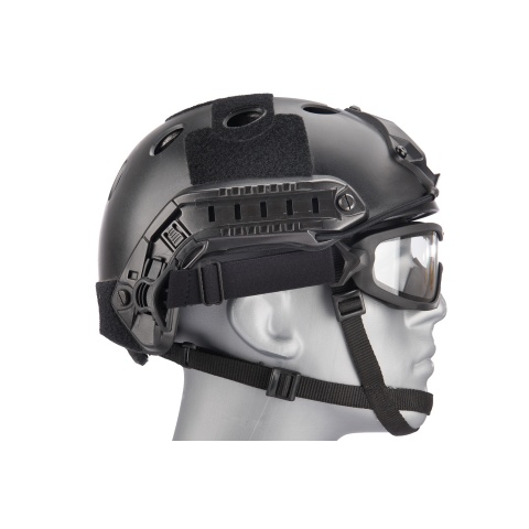 Lancer Tactical Double Layer Airsoft Goggles [Clear Lens] - BLACK