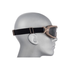 Lancer Tactical Double Layer Airsoft Goggles [Smoke Lens] - TAN