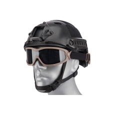 Lancer Tactical Double Layer Airsoft Goggles [Smoke Lens] - TAN