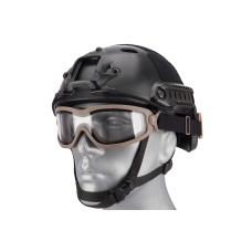 Lancer Tactical Double Layer Airsoft Goggles [Clear Lens] - TAN