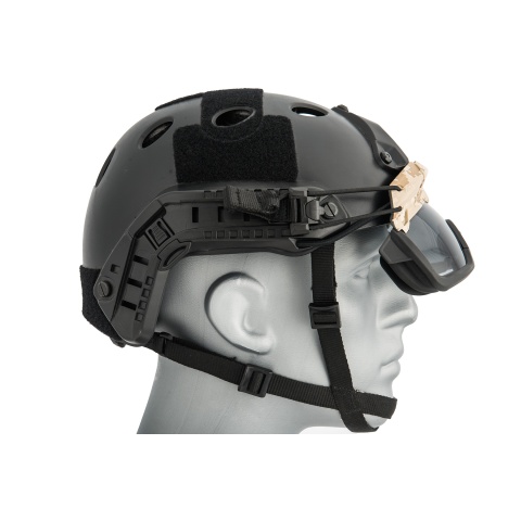 Lancer Tactical Smoked Lens Safety Goggles for Helmets (Color: AOR1)