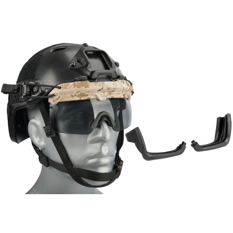 Lancer Tactical Smoked Lens Safety Goggles for Helmets (Color: AOR1)