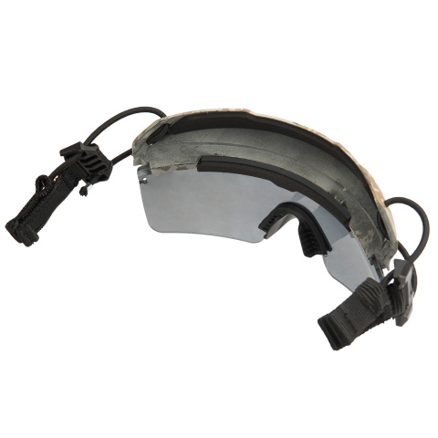 Lancer Tactical Smoked Lens Safety Goggles for Helmets (Color: AOR1)