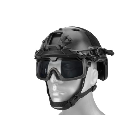 Lancer Tactical Safety Goggles for Helmets (Color: Black)