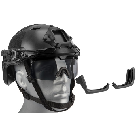 Lancer Tactical Safety Goggles for Helmets (Color: Black)