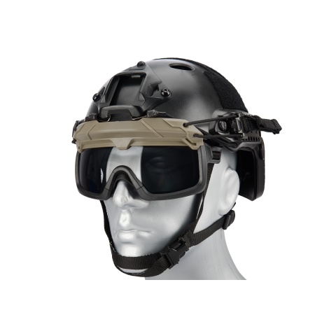 Lancer Tactical Safety Goggles for Helmets (Color: Foliage)