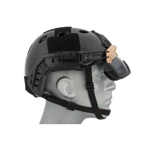 Lancer Tactical Safety Goggles for Helmets (Color: Tan)
