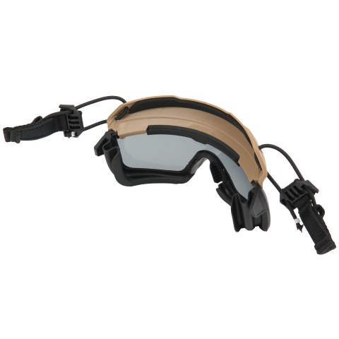 Lancer Tactical Safety Goggles for Helmets (Color: Tan)