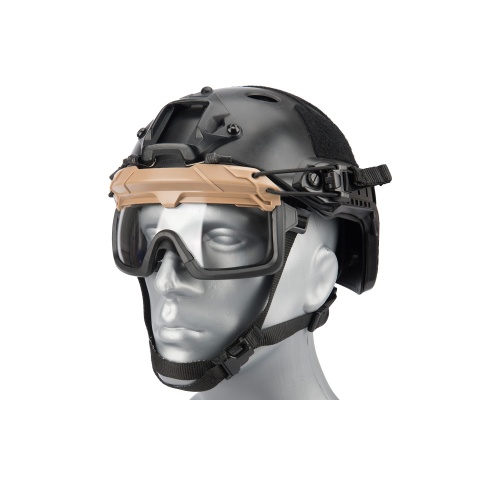 Lancer Tactical Safety Goggles for Helmets (Color: Tan)