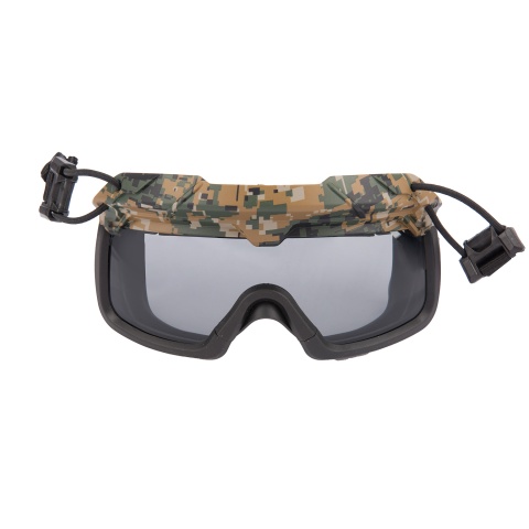Lancer Tactical Smoked Lens Safety Goggles for Helmets (Color: Digital Woodland)