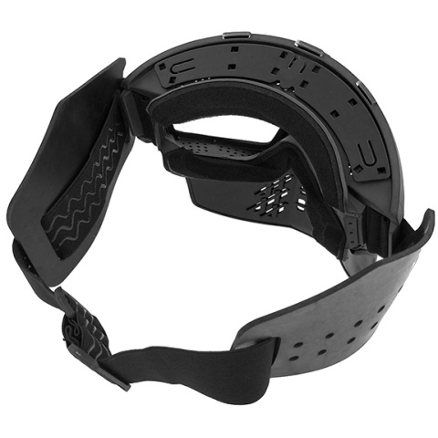Lancer Tactical Ventilated Airsoft Full Face Mask [Clear Lens] - BLACK