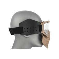 Lancer Tactical Ventilated Airsoft Full Face Mask [Clear Lens] - TAN