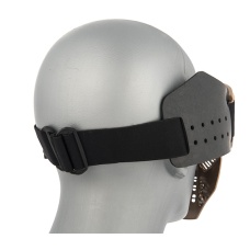 Lancer Tactical Ventilated Airsoft Full Face Mask [Clear Lens] - TAN