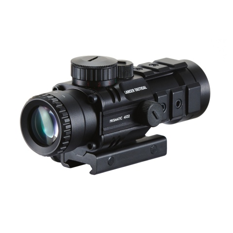 Lancer Tactical Prismatic 4x32 Compact Scope with Illuminated Reticle (Color: Black)