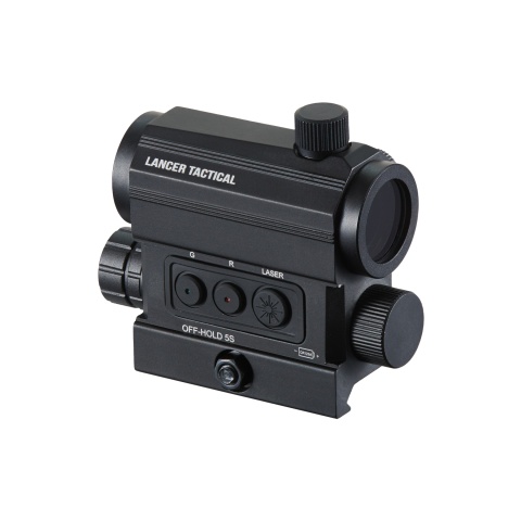 Lancer Tactical 1X25 Red/Green Dot Sight w/ QD Riser Laser Combo (Black)