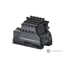 Lancer Tactical 3-Railed Green Dot Sight with Red Laser (Color: Black)