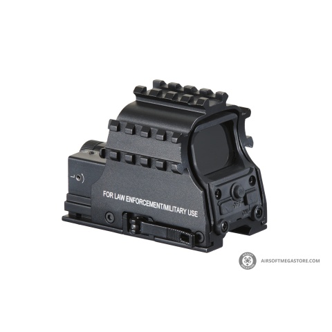 Lancer Tactical 3-Railed Green Dot Sight with Red Laser (Color: Black)