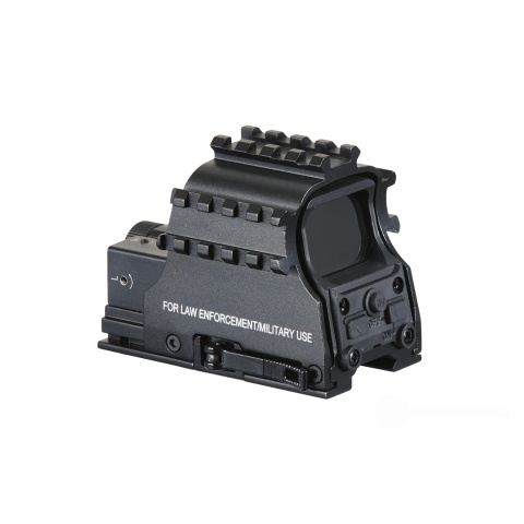 Lancer Tactical 3-Railed Green Dot Sight with Red Laser (Color: Black)