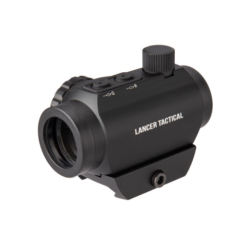 Lancer Tactical 1x22mm Red Dot Reflex Sight with Lower 1/3 Co-witness Mount w/ 2 Mounts (Color: Black)