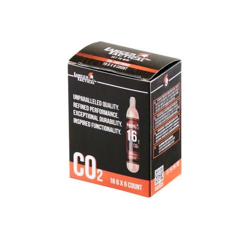 Lancer Tactical High Pressure 16 Gram CO2 Cartridges for Airsoft / Airguns (Pack of 6)