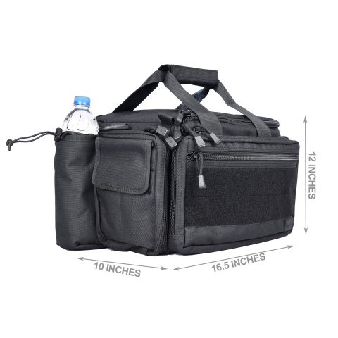 Lancer Tactical Weather Resistant Shooting Range Bag w/ Shoulder Strap (Color: Black)