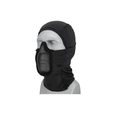 Lancer Tactical Shadow Warrior Hood Mesh Balaclava Face Mask (Color: Black)