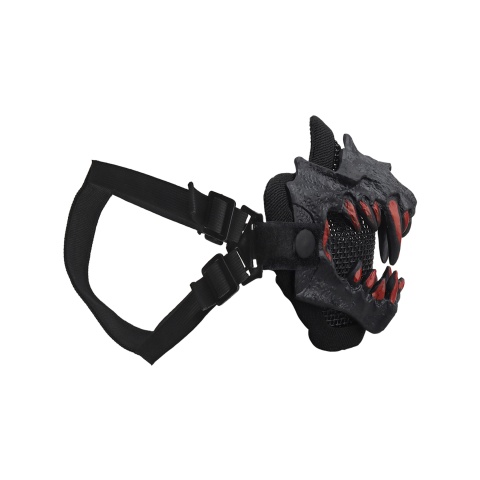Fangs Mesh Lower Face Mask (Color: Black)