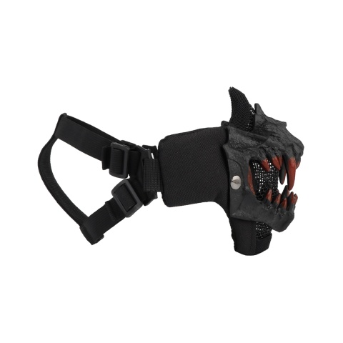 Upgraded Fangs Mesh Lower Face Mask (Color: Black)