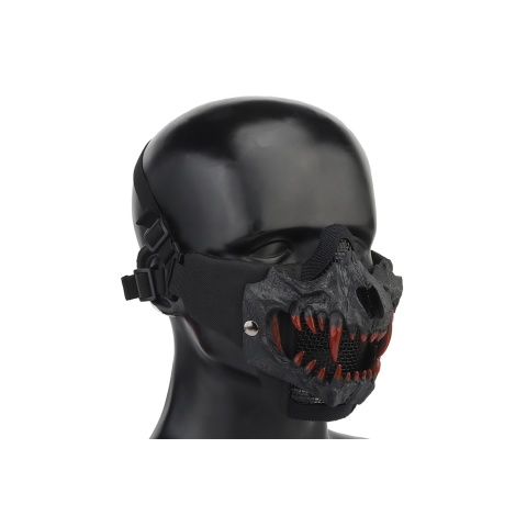 Upgraded Fangs Mesh Lower Face Mask (Color: Black)