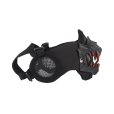 Fangs Mesh Lower Face Mask with Ear Protection (Color: Black)