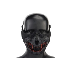 Fangs Mesh Lower Face Mask with Ear Protection (Color: Black)
