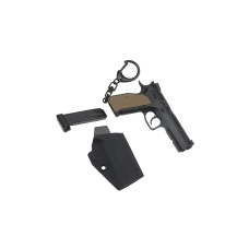 Tactical Detachable Mini Pistol Keychain with Holster (Color: Black)
