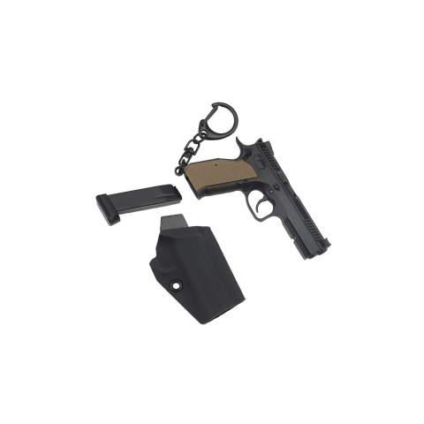 Tactical Detachable Mini Pistol Keychain with Holster (Color: Black)