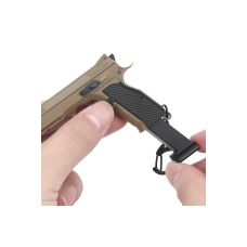 Tactical Detachable Mini Pistol Keychain with Holster (Color: Tan)