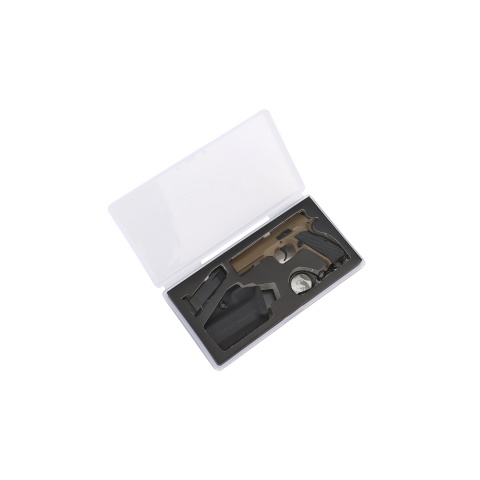 Tactical Detachable Mini Pistol Keychain with Holster (Color: Tan)
