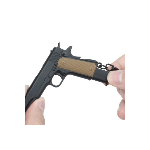 Tactical Detachable Mini 1911 Pistol Keychain with Holster (Color: Black)