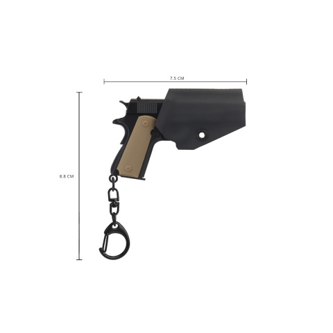 Tactical Detachable Mini 1911 Pistol Keychain with Holster (Color: Black)