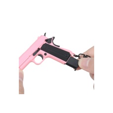 Tactical Detachable Mini 1911 Pistol Keychain with Holster (Color: Pink)