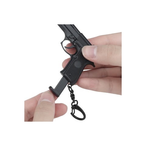 Tactical Detachable Mini M9 Pistol Keychain with Holster (Color: Black)