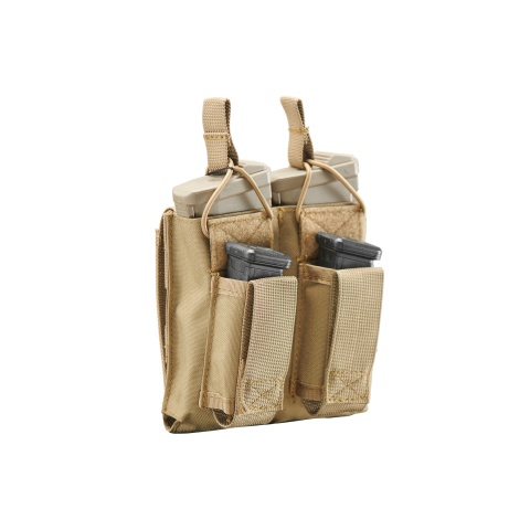 Lancer Tactical Double M4 / Pistol Magazine Pouch (Color: Tan)