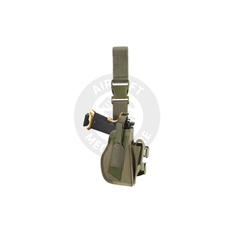 Lancer Tactical Nylon Drop Leg Holster - OD GREEN