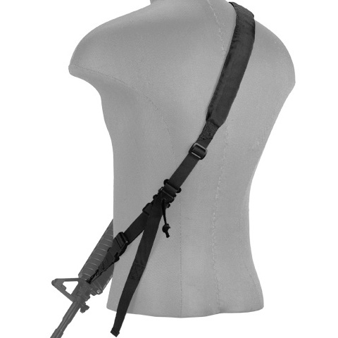 Lancer Tactical Airsoft Quick Detach 2-Point Padded Weapon Sling [Nylon] - BLACK