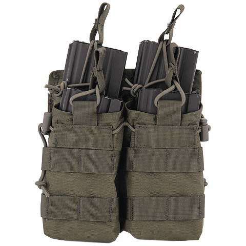 Lancer Tactical 600D Nylon Bungee Open Top M4 Magazine Pouch (Color: OD Green)