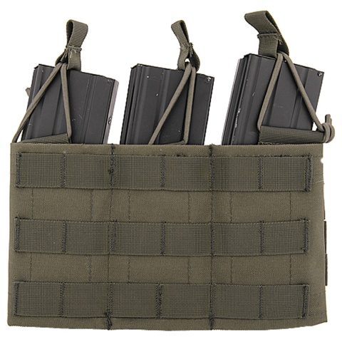 Lancer Tactical Variable Depth Adjustment Molle Triple Magazine Pouch (Color: OD Green)