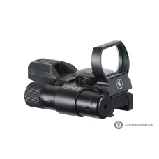 Lancer Tactical 4-Reticle Red/Green Dot Reflect Sight with Green Laser (Color: Black)