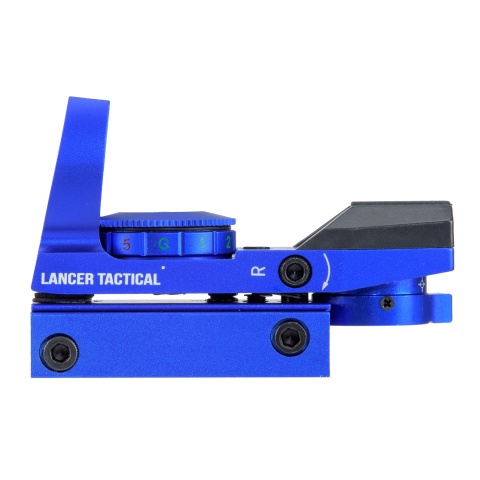 Lancer Tactical Red / Green Dot Reflex Sight w/ 4 Reticles (Color: Blue)