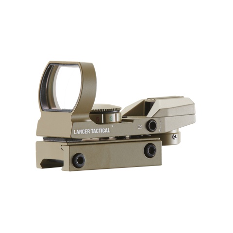 Lancer Tactical Red & Green Dot Reflex Sight with 4 Reticles (Color: Tan)