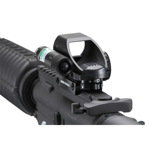 Lancer Tactical 4 Pattern Reticle Reflex Sight w/ Green Laser (Color: Black)